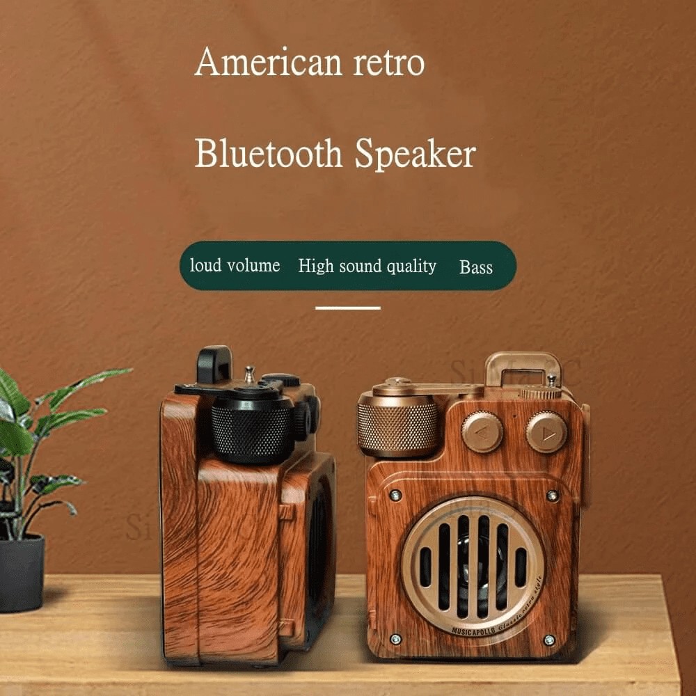 draadloze radio-ontvanger retro radio houten vintage stijl