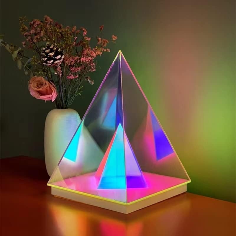 3D piramide nachtlamp licht - tafellamp verlichting tafeldecoratie