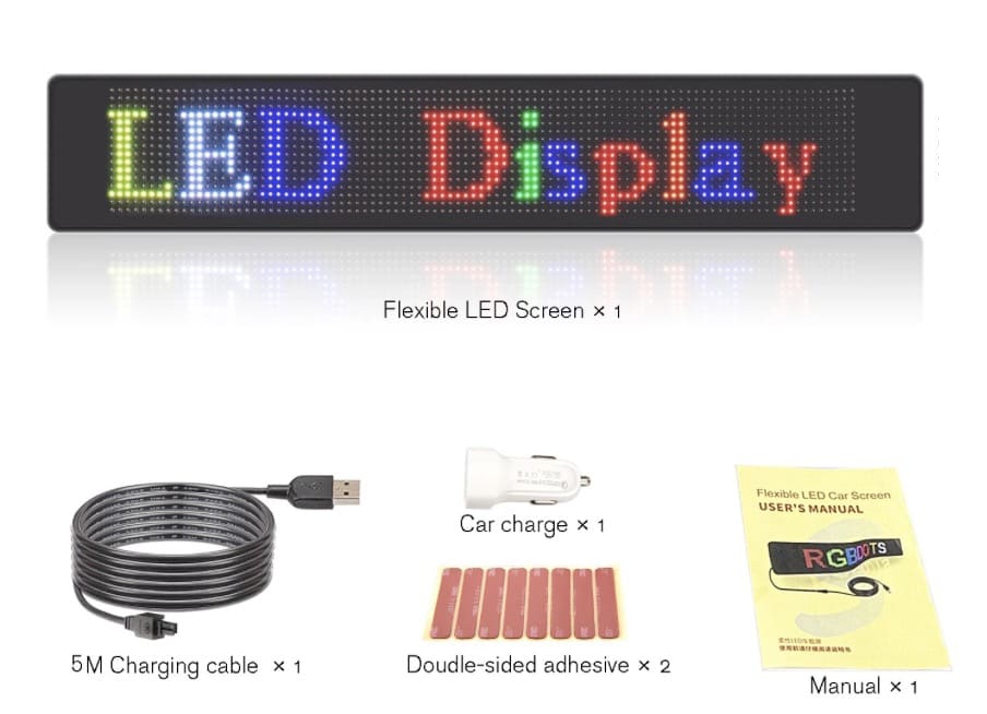Reclamepaneel LED-display full-colour flexibel programmeerbaar voor mobiel