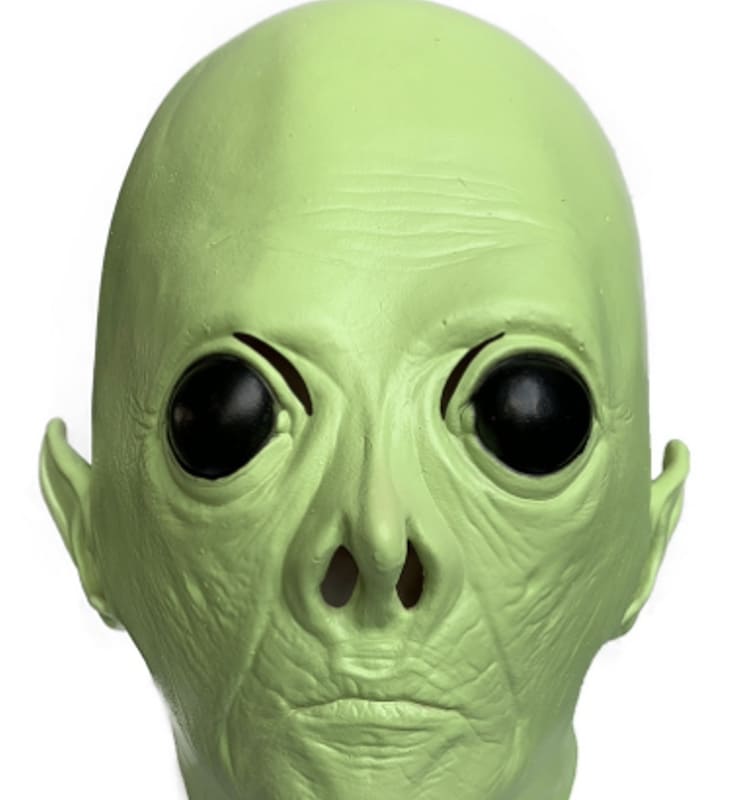 Alien ufo masker groene alien latex voor carnaval