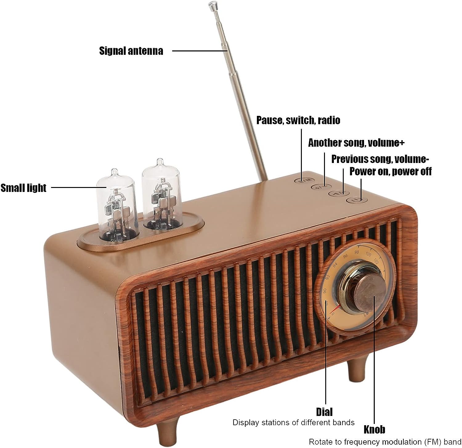 Multifunctionele retro vintage radiospeler