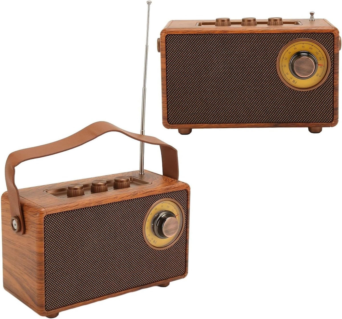 radio mini kleine retro vintage houten stijl