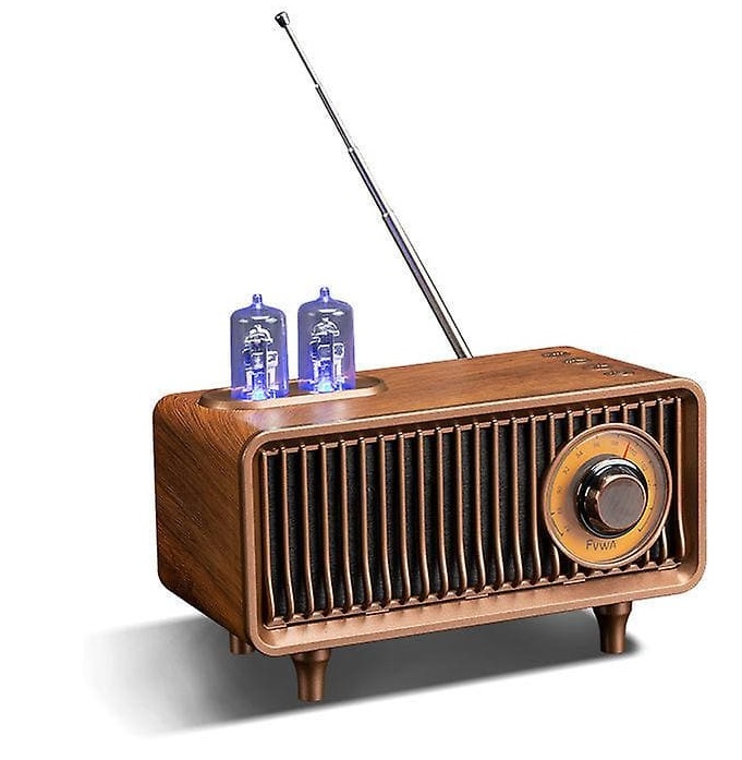 Retro vintage houten bluetooth radio