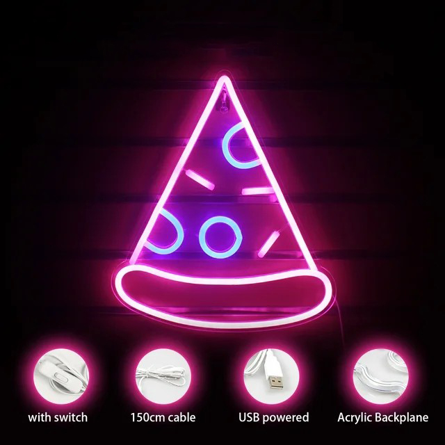 pizza led-reclame verlicht bord op het muurlogo