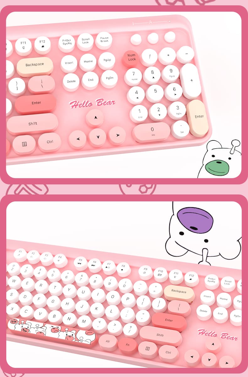 roze toetsenbord hello kitty design set muis stylova