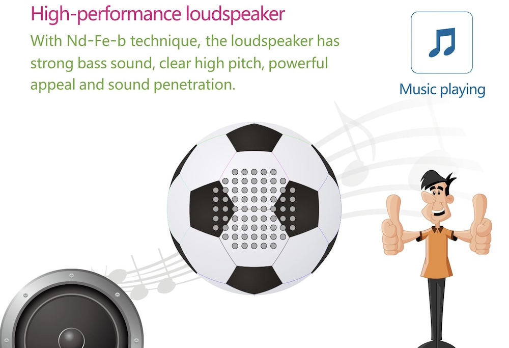 mini-voetbalballuidspreker voor mobiele smartphone-pc