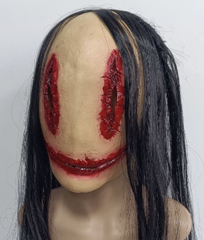 Vrouwelijk horrormasker (uitgesneden ogen en mond) - Halloweenmaskers voor meisjes (kinderen) of volwassenen