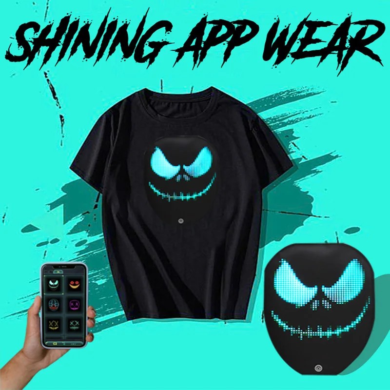 programmeerbaar LED-shirt met display voor mobiele app smartphone