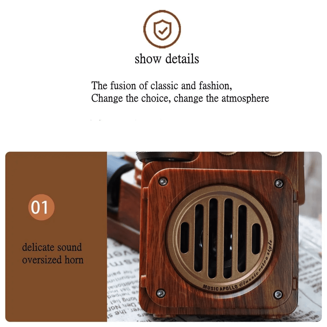 radio gemaakt van hout vintage retro ontvanger design