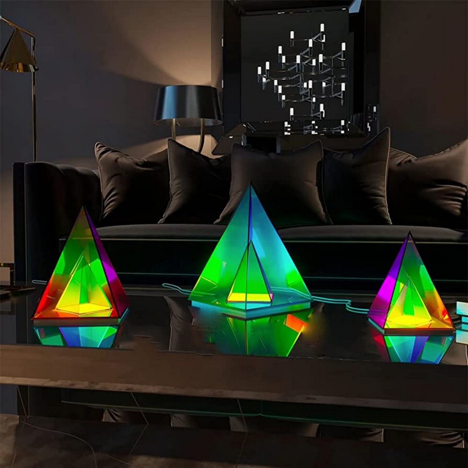 3D LED lamp piramide led licht kleurrijk voor tafel