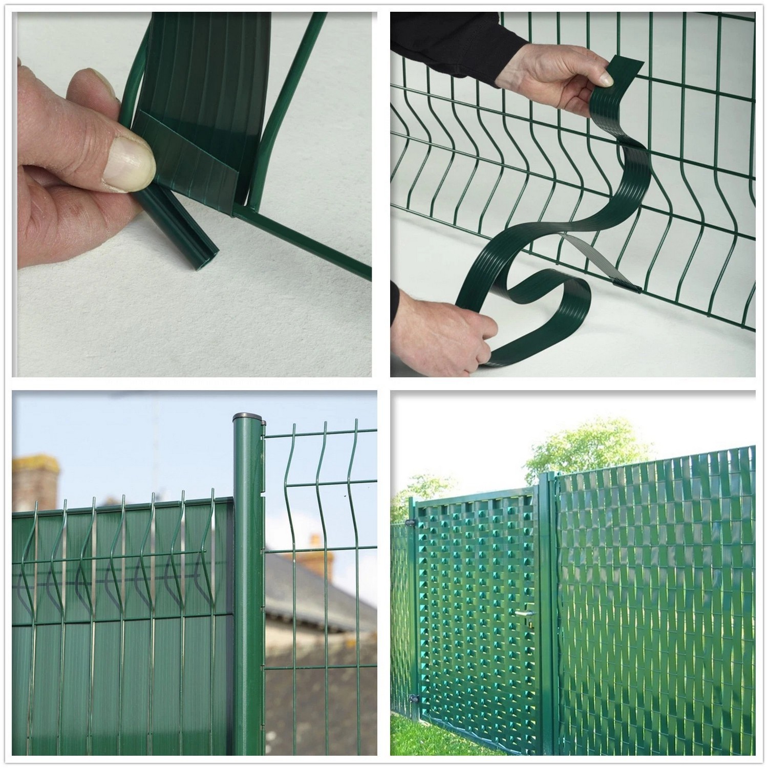 PVC flexibele plastic privacytape voor 3D-gaashek groen