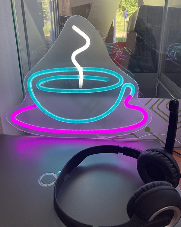 kopje koffie - led-lichtmuurschildering