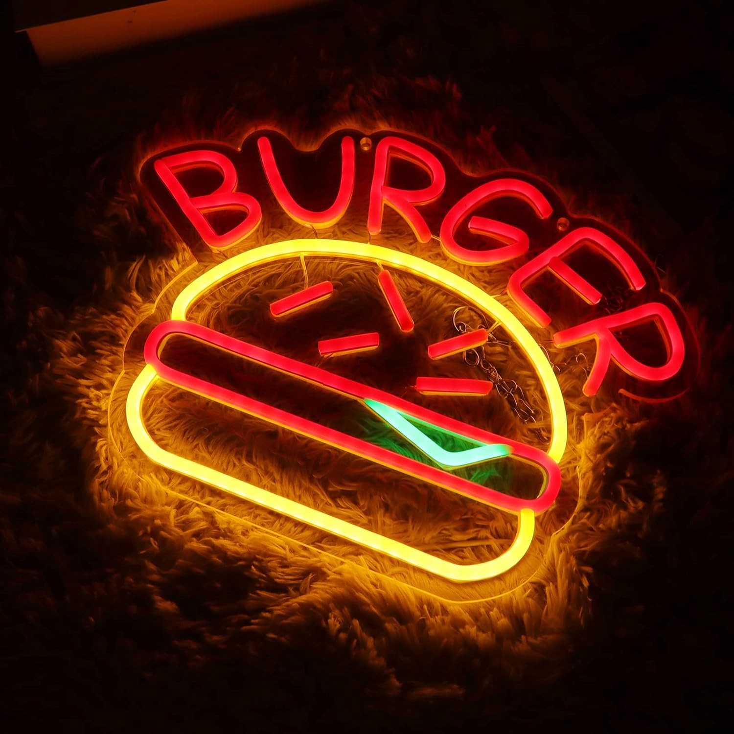 Burger Advertising verlicht gloeiend LED-neonbord